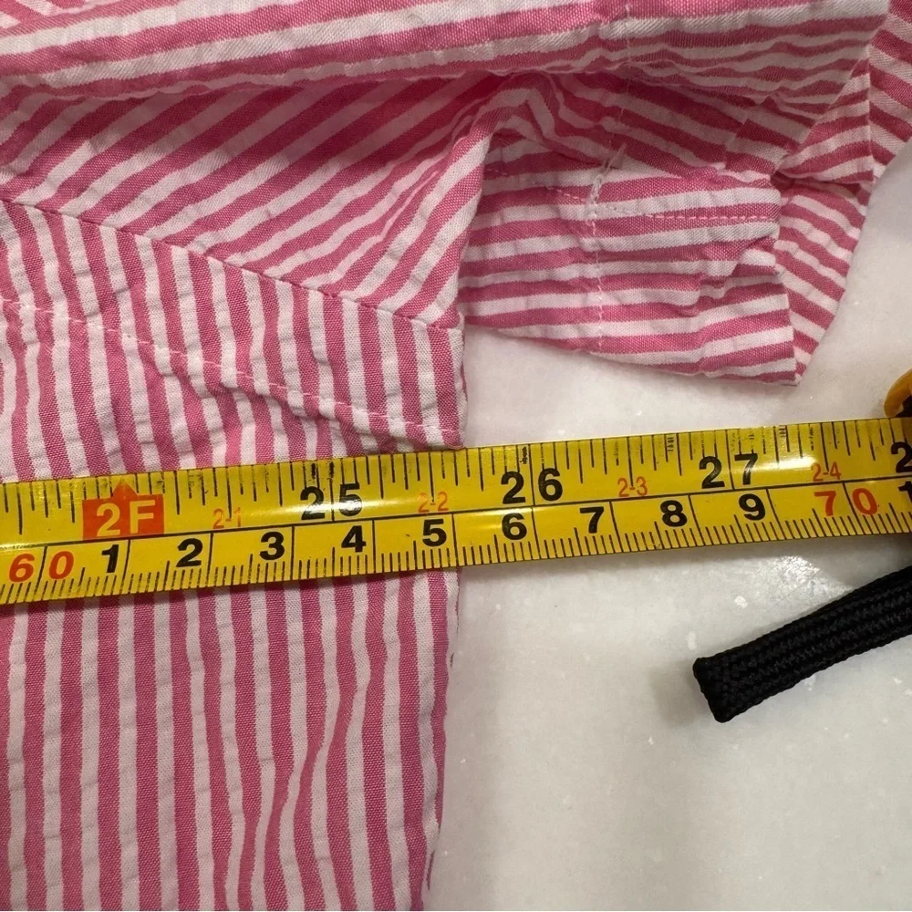 Polo Ralph Lauren Shirt Men's Sz XXL Striped Seersucker UNTUCKED FIT Button Down